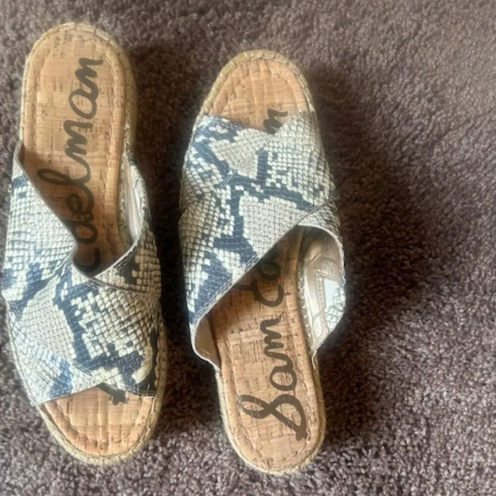 Sam Edleman Natty Platform Espadrille snake print, size 10